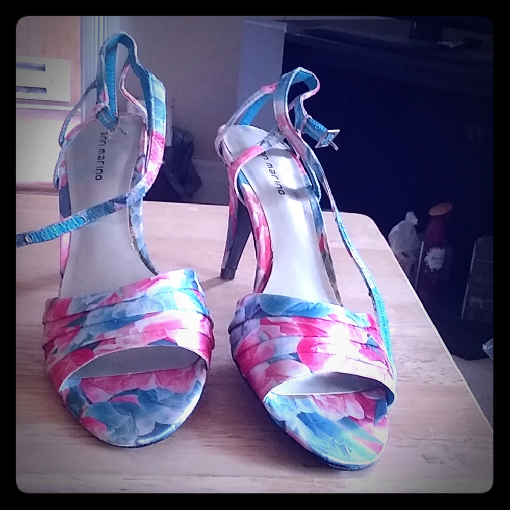 Bright fabric heels